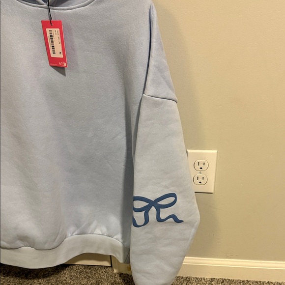 Edikted Soft Blue Hoodie with Pink Tag - Picture 4 of 6